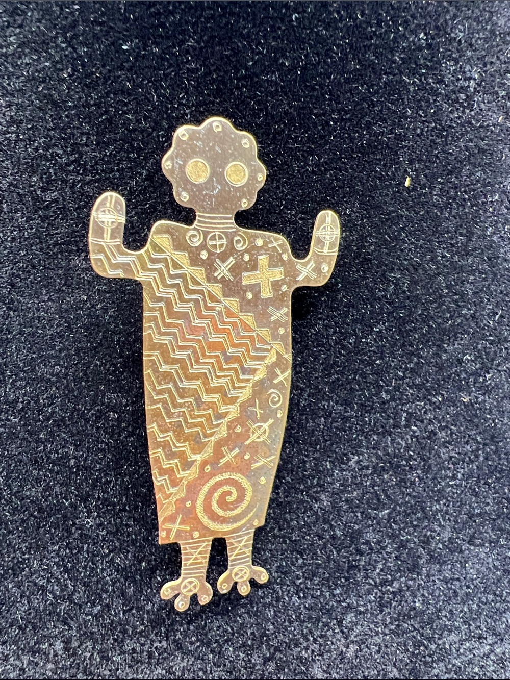 Gold Tribal Figure Accent Pin - Decorative Home Accent